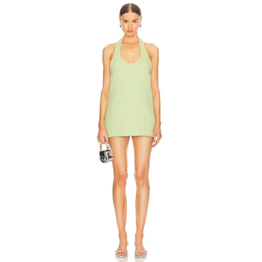 SIEDRES NANS - Halterneck Knit Mini Dress - S Lime